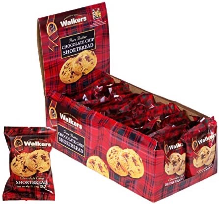 Amazon.com: Walker's Shortbread Chocolate Chip Cookies, Pure Butter Shortbread Cookies, 1.4 Oz Snack Packs (Pack of 20)