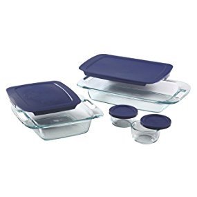 Simply Store 10-Piece Glass Food Storage Set with Blue Lids