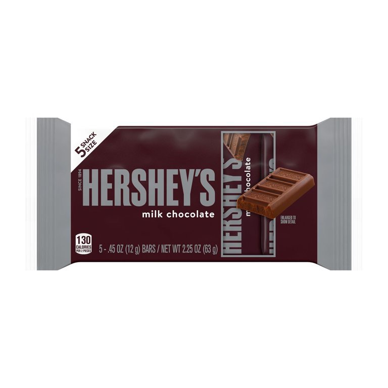 HERSHEY'S 牛奶巧克力零食大小糖果，2.25 盎司，每包（5 个）
- Walmart.com