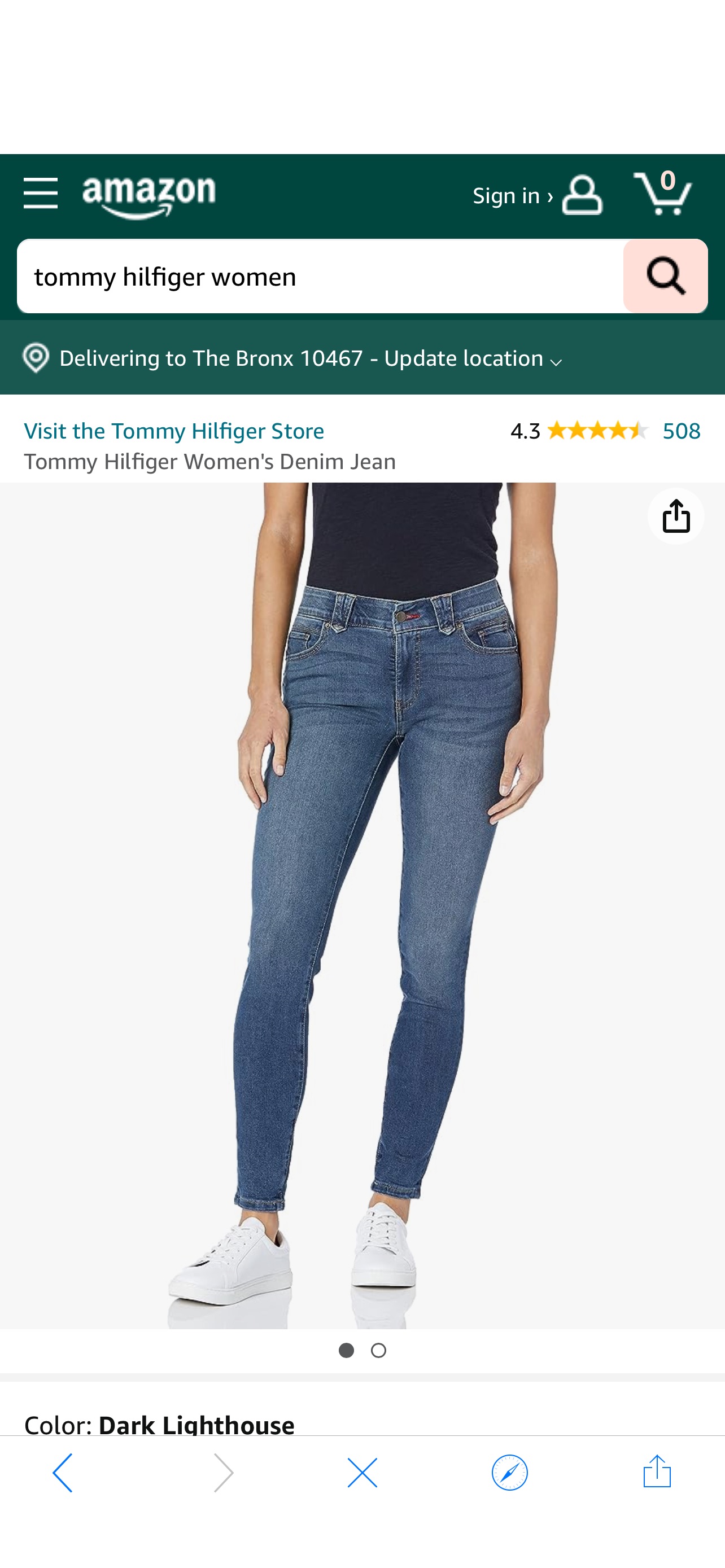 Tommy Hilfiger Women's Denim Jean, Dark Lighthouse, 16 at Amazon Women's Jeans store