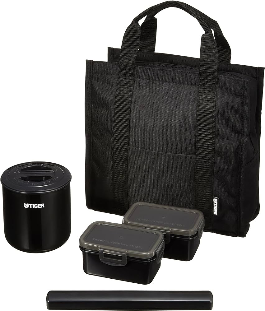 Amazon.com - Tiger LWY-T036-K Tiger Thermos Insulated Lunch Box, Stainless Steel Lunch Jar, Rice Bowl, Approx. 1.8 Cups, Tote Bag, Black - Lunch Boxes