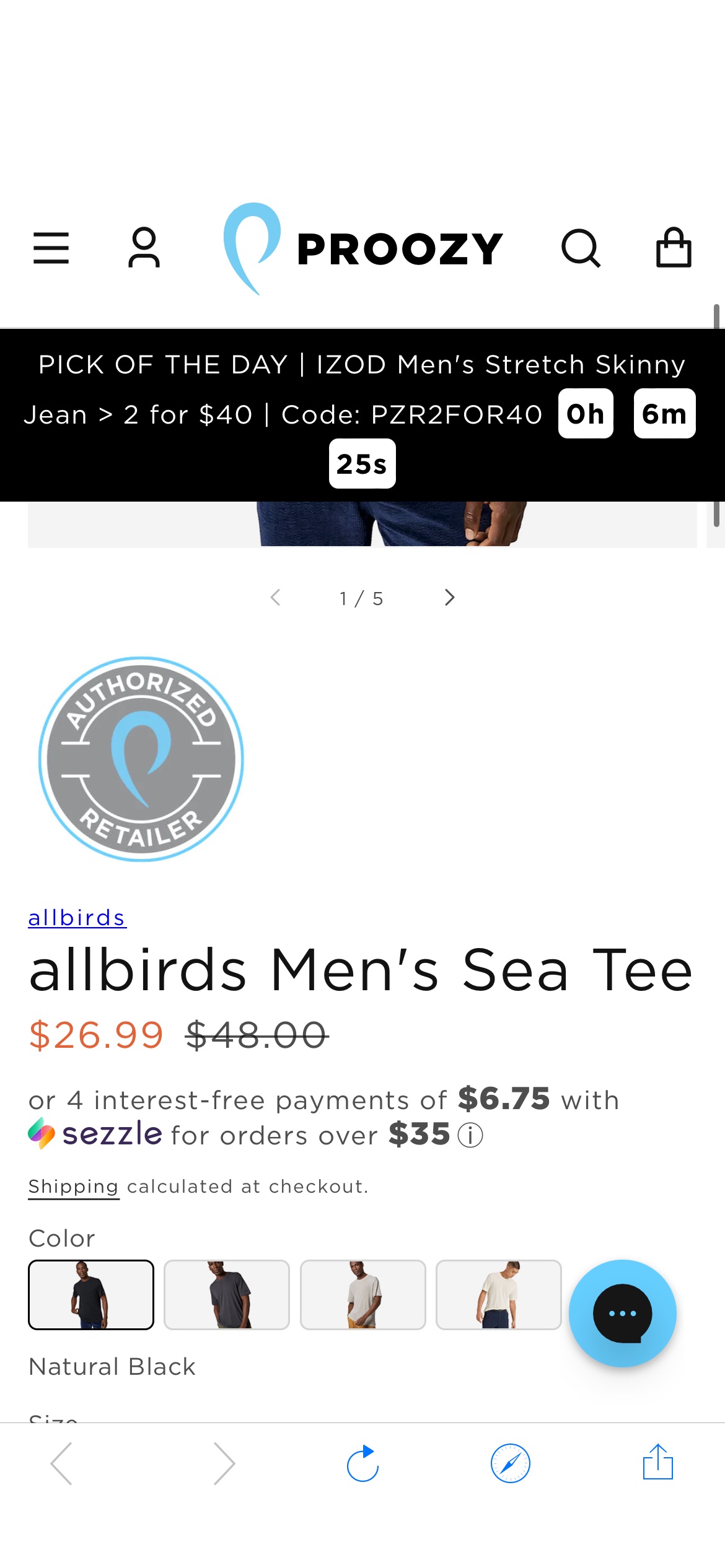 allbirds Men's Sea Tee – PROOZY Proozy：我们看到你在检查我们！

 马上购买 allbirds 男式 Sea T 恤（$26.99），您最喜欢的款式都有货！