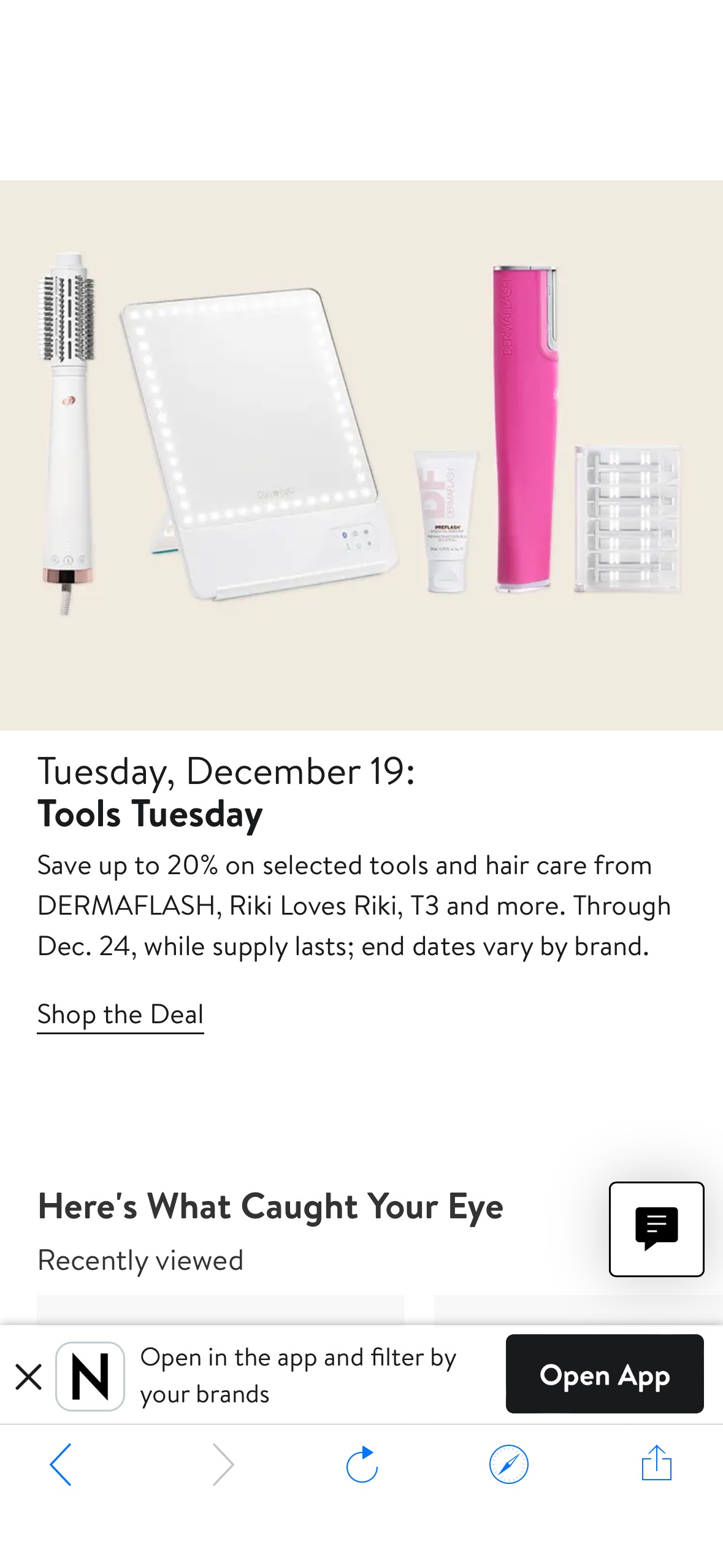 Save up to 20% on selected tools and hair care from DERMAFLASH, Riki Loves Riki, T3 and more. Through Dec. 24,