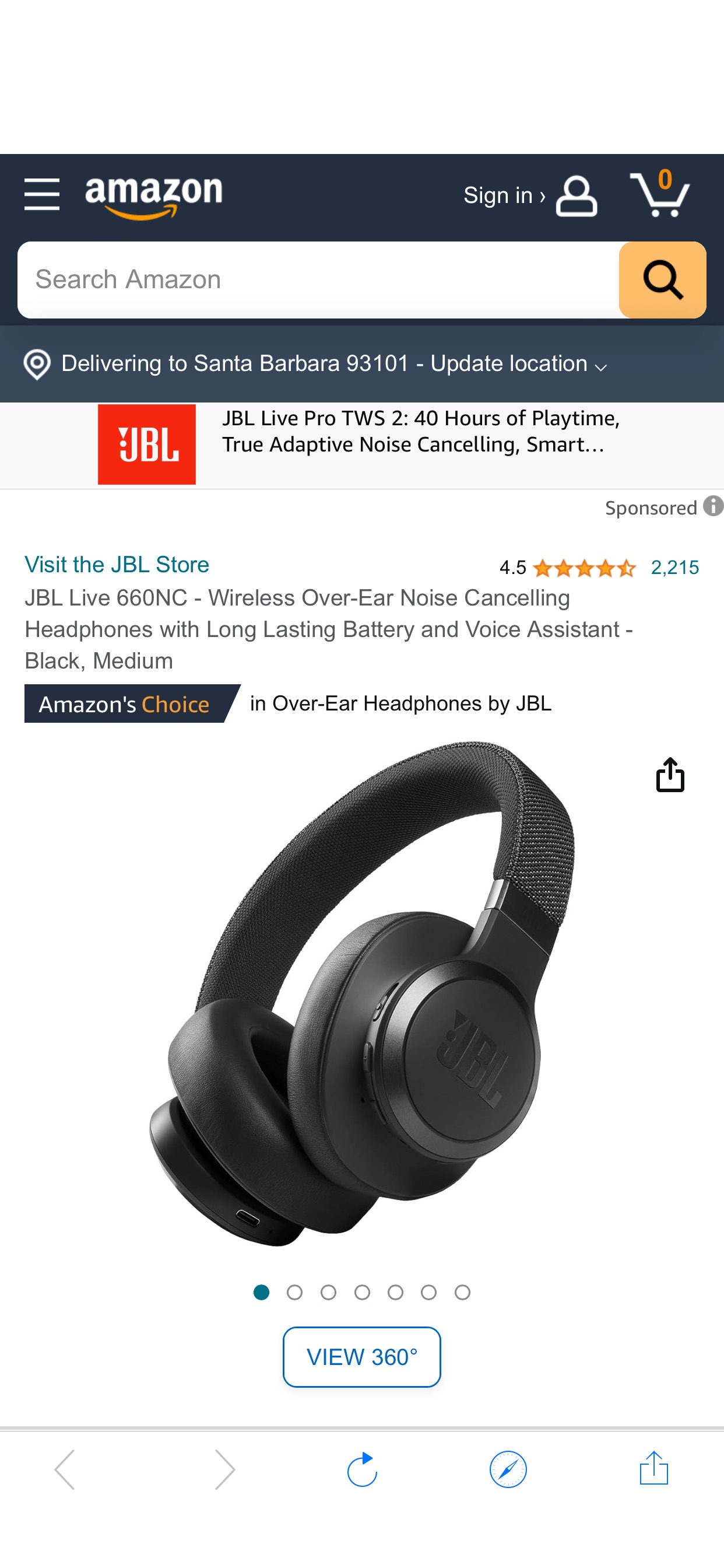 Amazon.com: JBL Live 660NC - Wireless Over-Ear Noise Cancelling Headphones with Long Lasting Battery and Voice Assistant - Black, Medium : Electronics