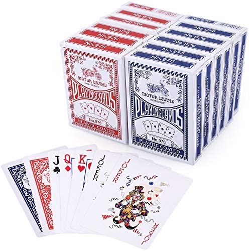 五折 - 扑克12副LotFancy Playing Cards,Poker Size Standard Index, 12 Decks of Cards (6 Blue and 6 Red), for Blackjack, Euchre, Canasta Card Game, Casino Grade