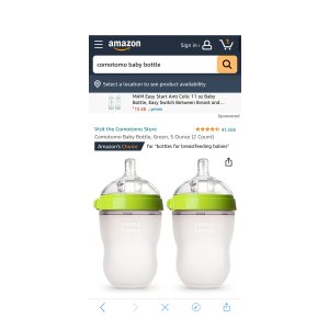 $16.99 Amazon.com : Comotomo Baby Bottle, Green, 5 Ounce (2 Count) : Baby