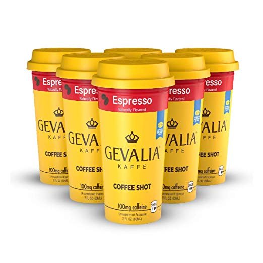 Bottled Gevalia Coffee Shots - 100mg Caffeine, 2-ounce shot, 6 pac