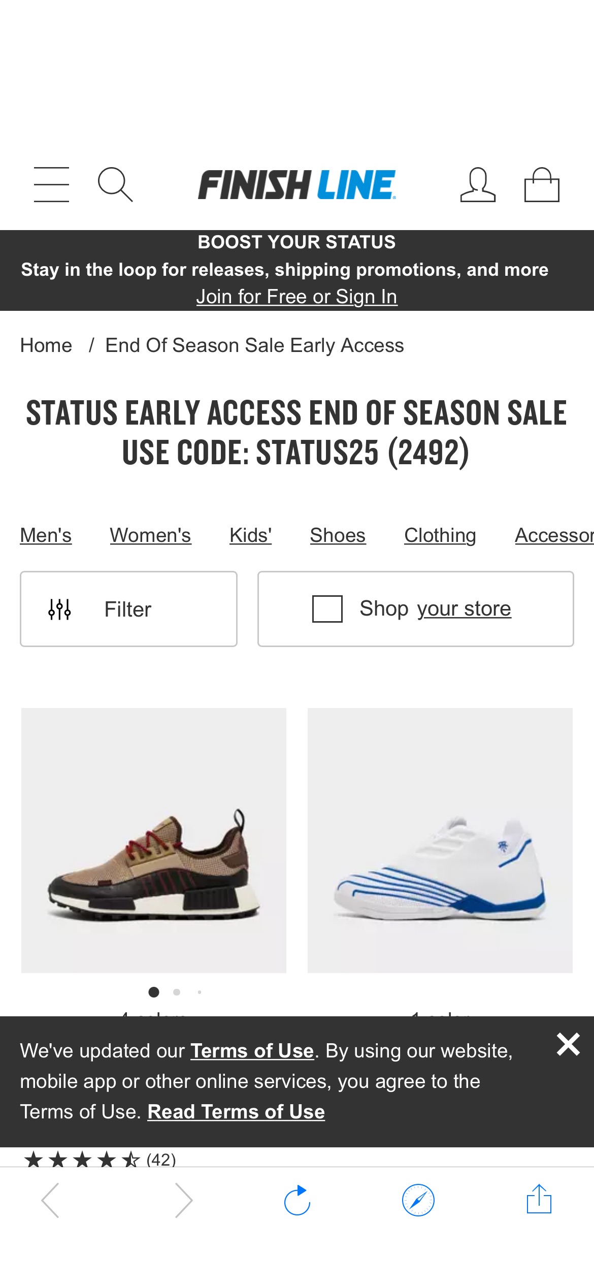 End of Season Sale Early Access FINISH LINE
