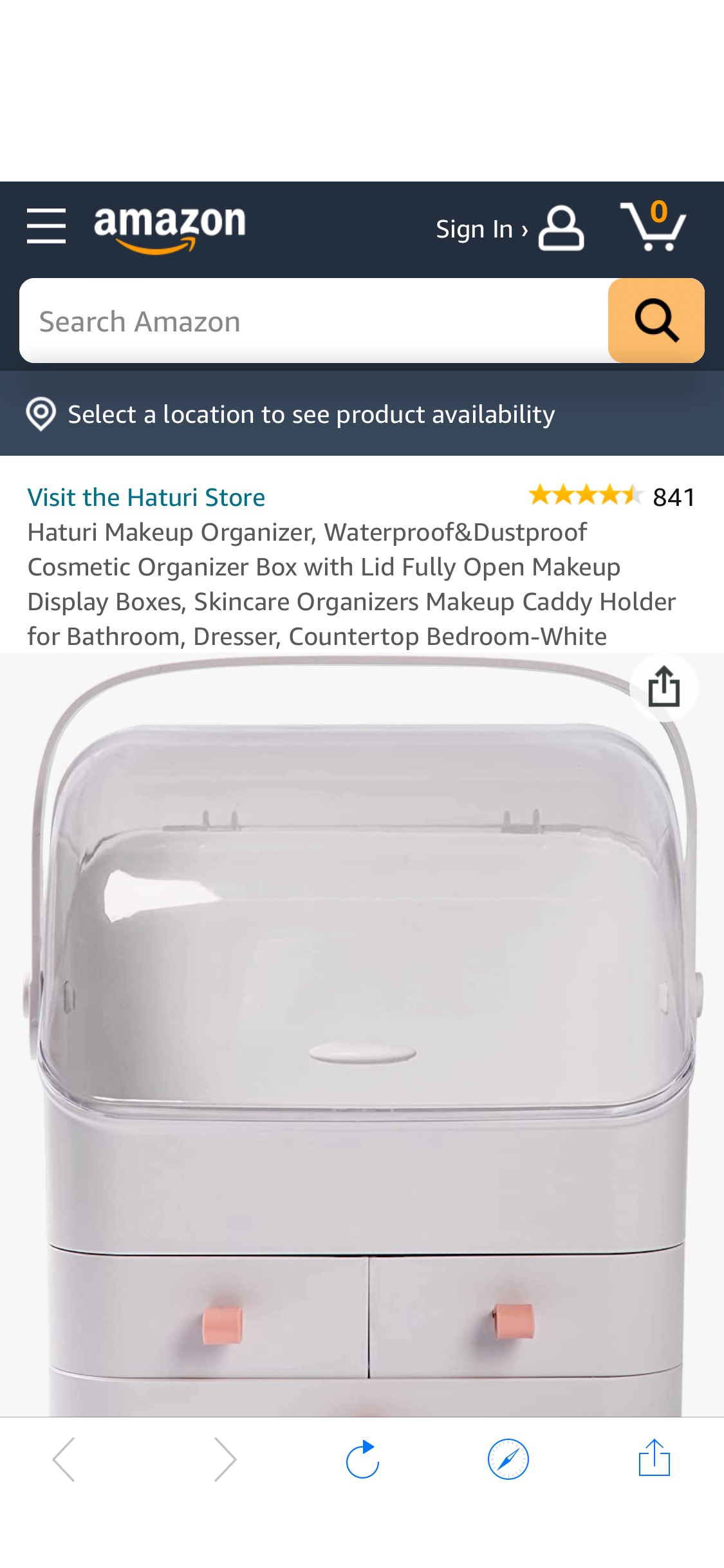 Amazon.com: Haturi Makeup Organizer, Waterproof&Dustproof Cosmetic Organizer Box with Lid Fully Open Makeup Display Boxes, Skincare Organizers Makeup Caddy Holder for Bathroom, Dresser, Countertop