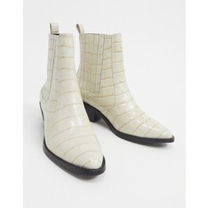 $283 AllSaints 白色鳄鱼纹踝靴 20%off
