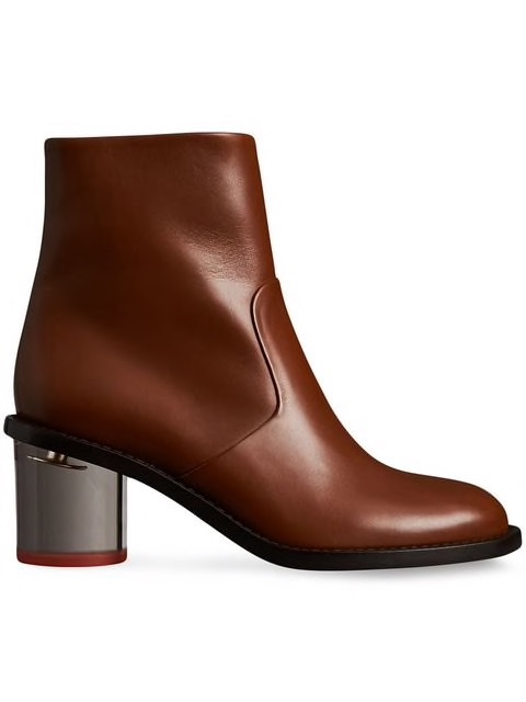 Burberry Two-tone Leather Block-heel Boots 巴宝莉棕色踝靴 大部分码全