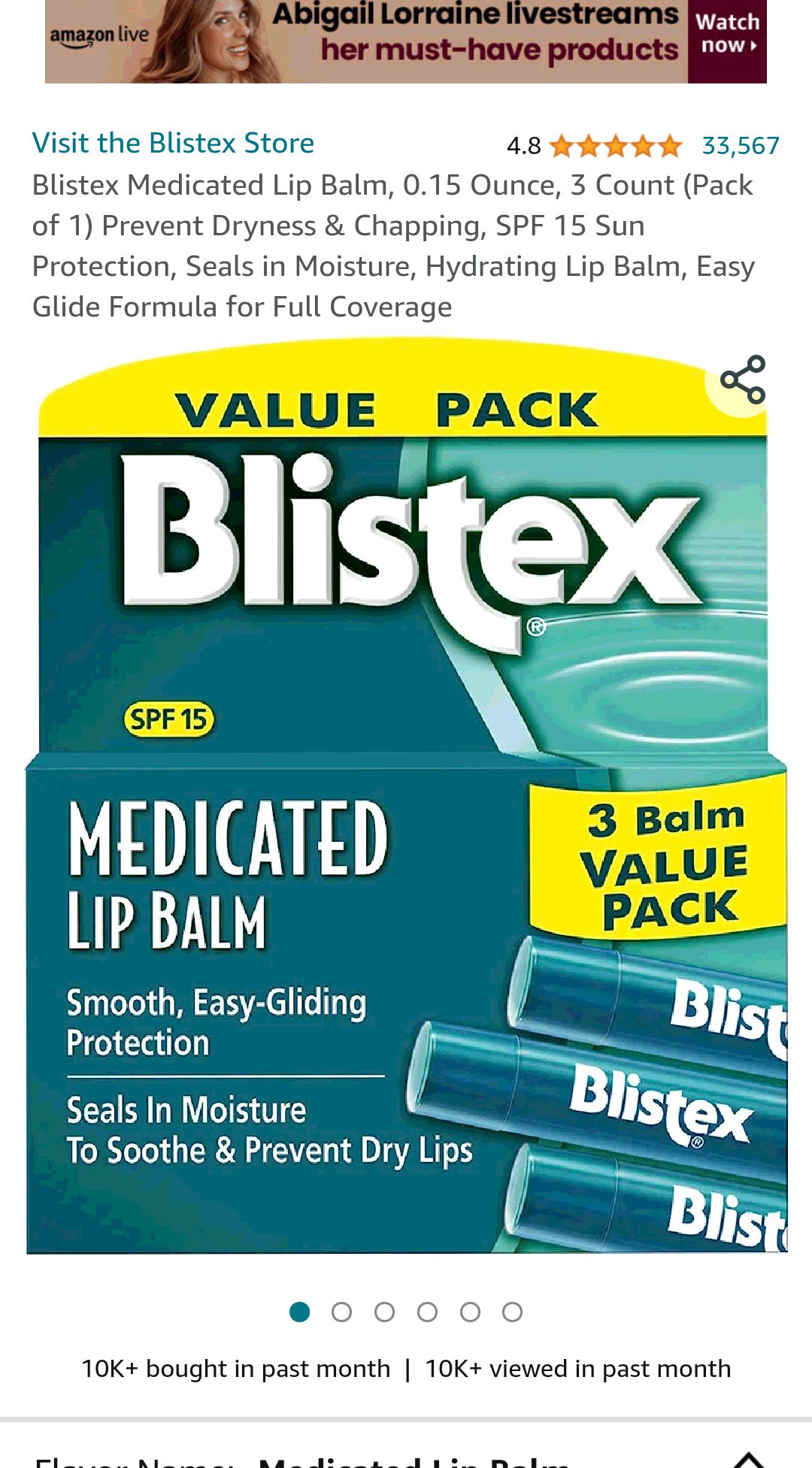 Blistex Medicated Lip Balm, 0.15 Ounce, 3 Count (Pack of 1) Prevent Dryness & Chapping, SPF 15 Sun Protection, Seals in Moisture, Hydrating Lip Balm, Easy Glide Formula for Full Coverage : Health & Ho