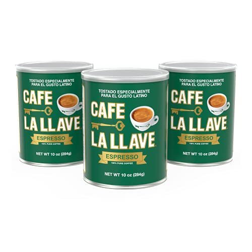 Cafe La Llave Espresso Dark Roast Coffee (3 x 10 oz Cans)