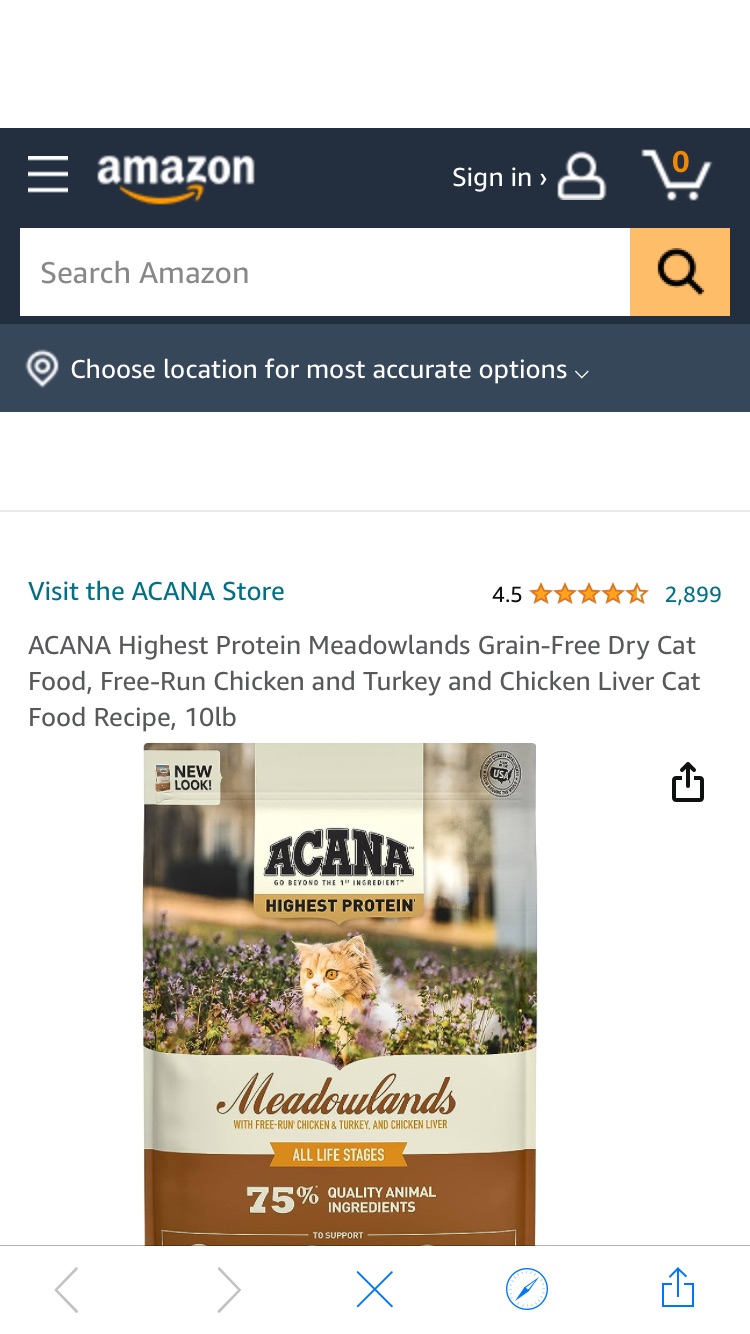 Amazon.com : ACANA Highest Protein Meadowlands Grain-Free Dry Cat Food, Free-Run Chicken and Turkey and Chicken Liver Cat Food Recipe, 10lb : Pet Supplies