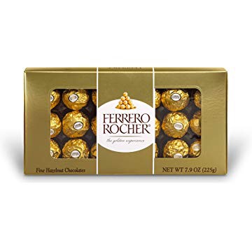 Ferrero Rocher 费列罗榛子巧克力，18粒，情人节糖果巧克力礼盒，7.9盎司