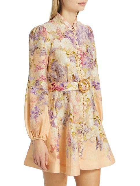 Shop Zimmermann Lyrical Floral Button-Front Minidress | Saks Fifth Avenue