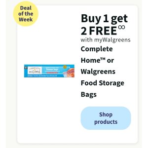  Walgreens保鲜袋买1送2低至$0.83一盒