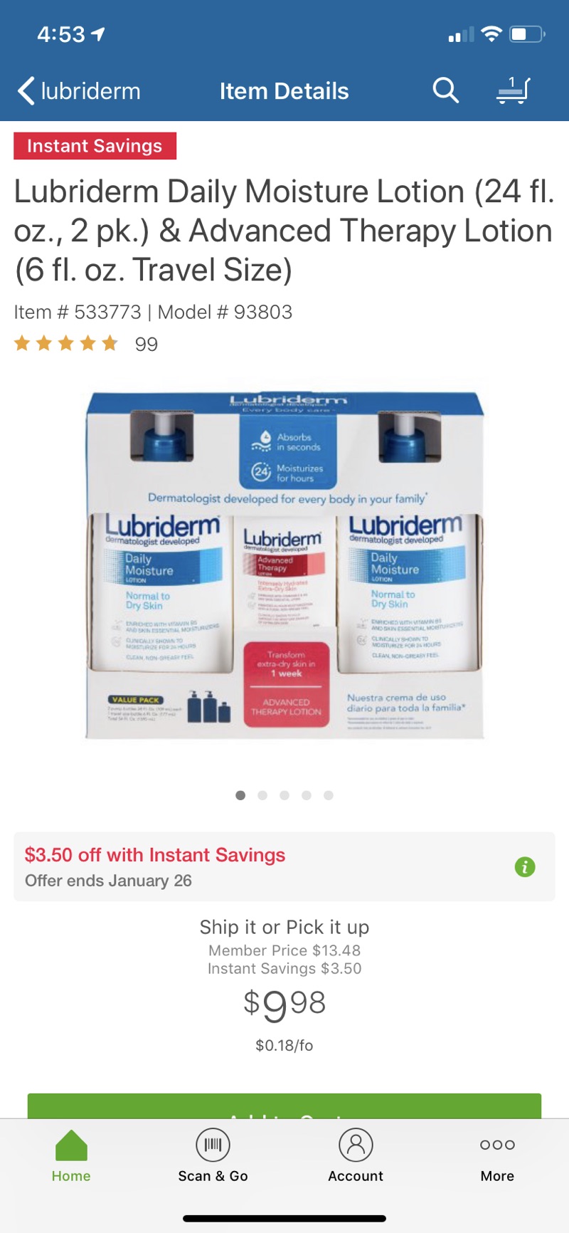 Lubriderm Daily Moisture Lotion (24 fl. oz., 2 pk.) & Advanced Therapy Lotion (6 fl. oz. Travel Size) - Sam's Club 保湿修复身体乳