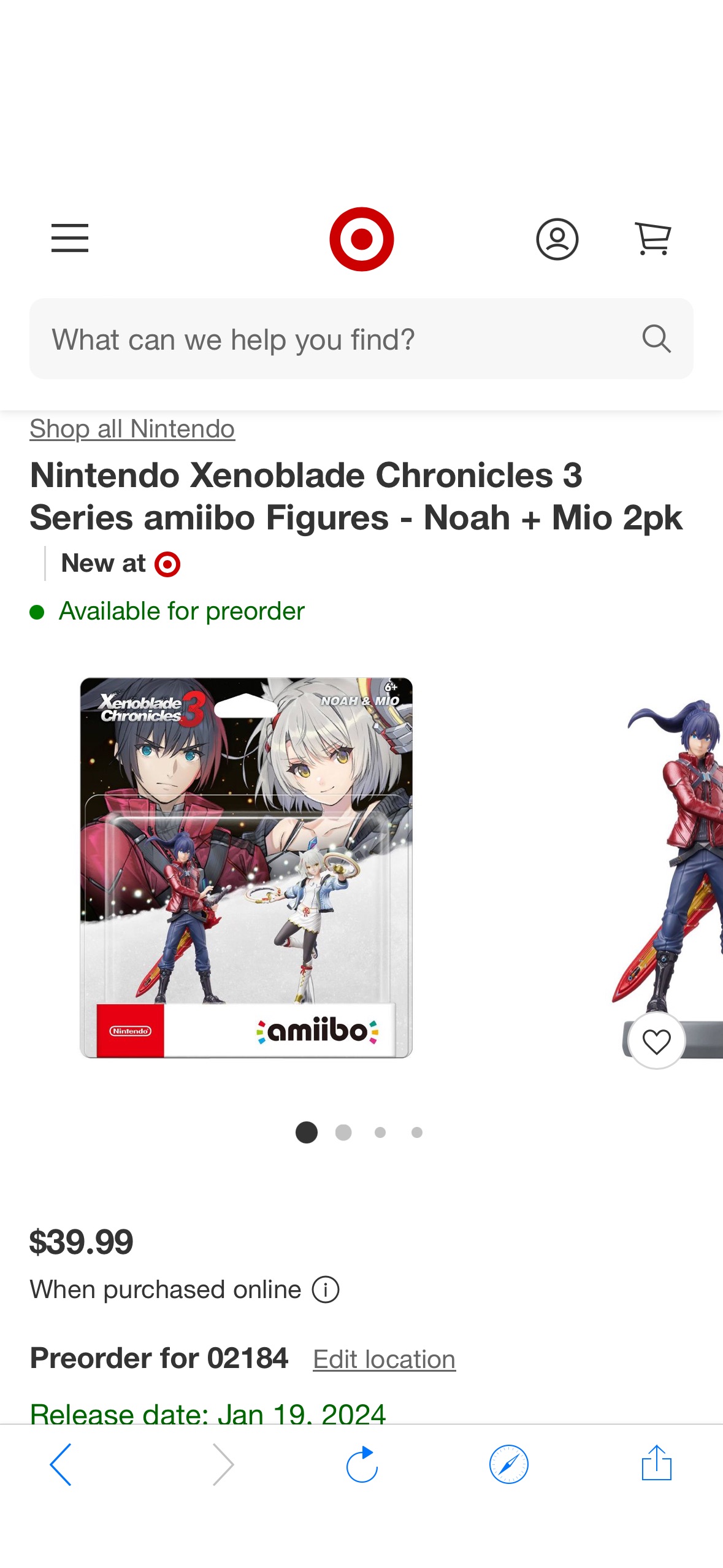 Nintendo Xenoblade Chronicles 3 Series Amiibo Figures - Noah + Mio 2pk : Target