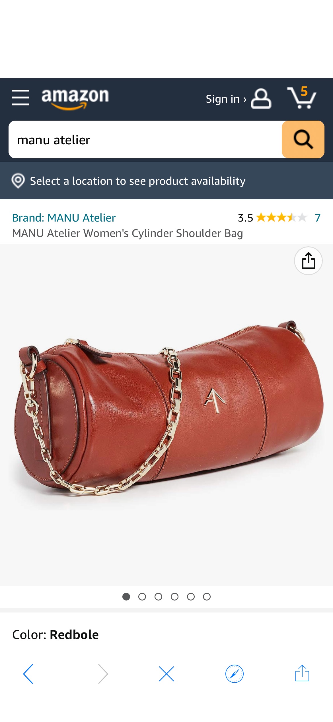 MANU Atelier Women's Cylinder Shoulder Bag, Redbole, One Size: Handbags: Amazon.com