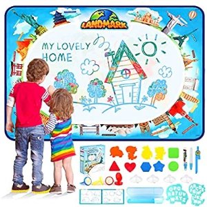 Growsly Aqua Magic Mat 47.3 X 35.5 Inches Extra Large Painting Water Drawing Mat Water