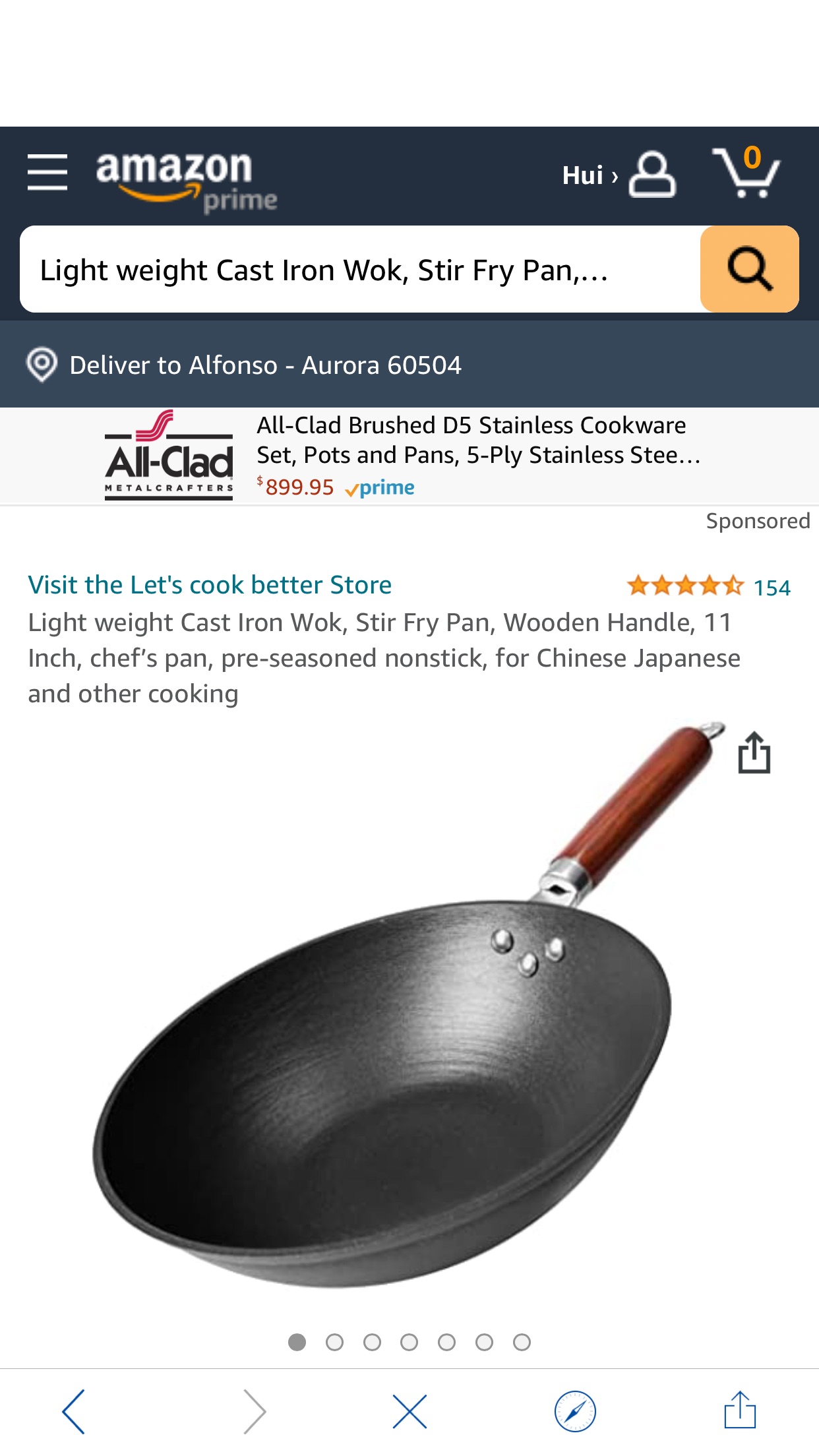 Amazon.com: Light weight Cast Iron Wok, Stir Fry Pan, Wooden Handle, 11 Inch炒菜铁锅百分之四十的折扣