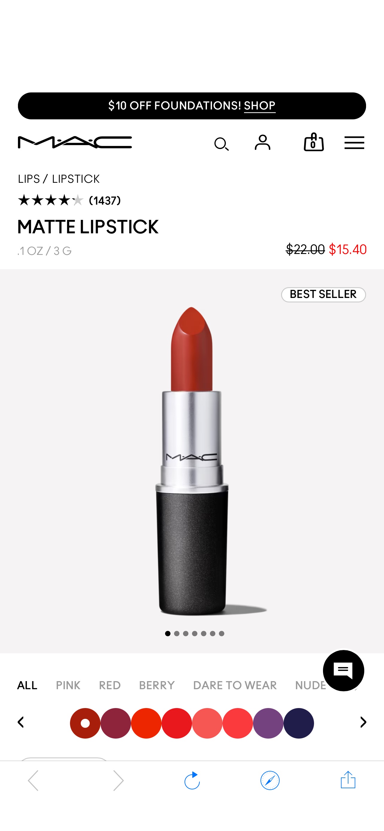 MAC Matte Lipstick Chili