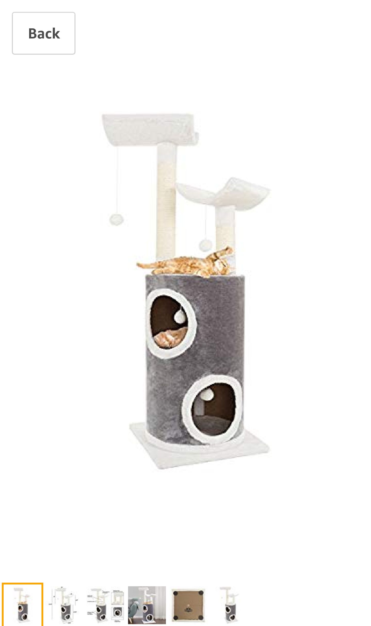 Amazon.com : PETMAKER Cat Tree 5 Tier Double Decker Condo 4 Toys 2 Scratching Posts, 44.75", Gray & White : Pet Supplies猫树