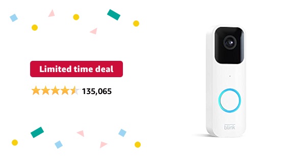Limited-time deal: Blink Video Doorbell | Two-way audio, HD video, motion and chime app alerts, and Alexa enabled — wired or wire-free (White)