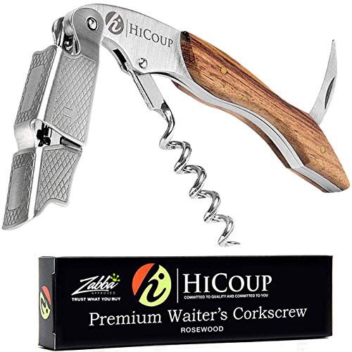 Professional Waiter’s Corkscrew by HiCoup - Rosewood Handle All-in-one Corkscrew, 启瓶器