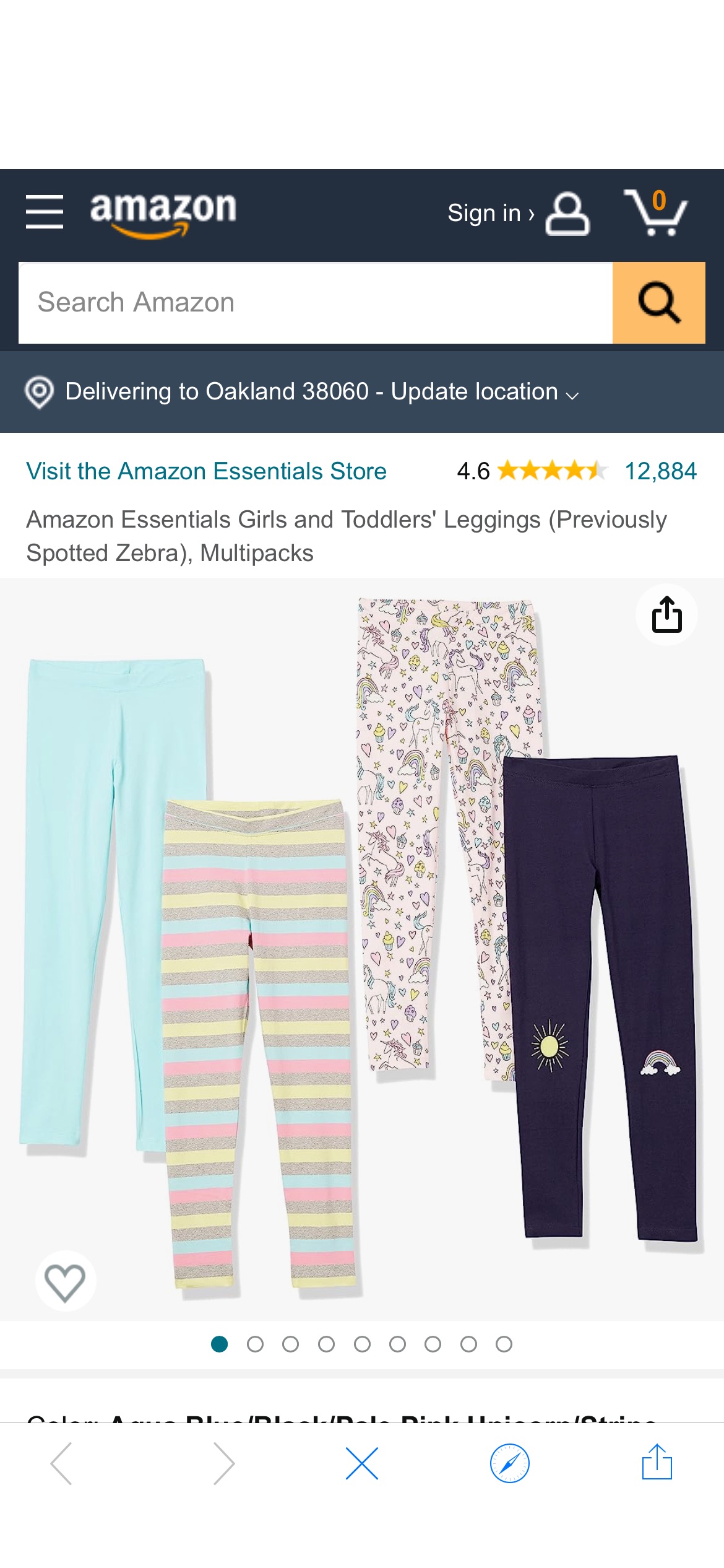 Amazon.com: Amazon Essentials Girls' Leggings (Previously Spotted Zebra), Pack of 4, Aqua Blue/Black/Pale Pink Unicorn/Stripe, XX-Large : Clothing, Shoes & Jewelry