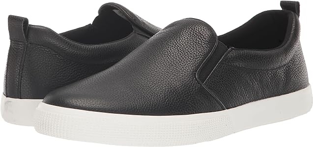 Amazon.com | Lauren Ralph Lauren Haddley Tumbled Leather Slip-On Sneaker Black 6 B (M) | Loafers & Slip-Ons