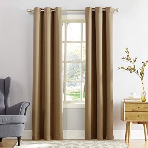 Amazon.com: Sun Zero Easton Blackout Energy Efficient Grommet Curtain Panel, 40" x 95", Taupe(pack of 1) : Home & Kitchen