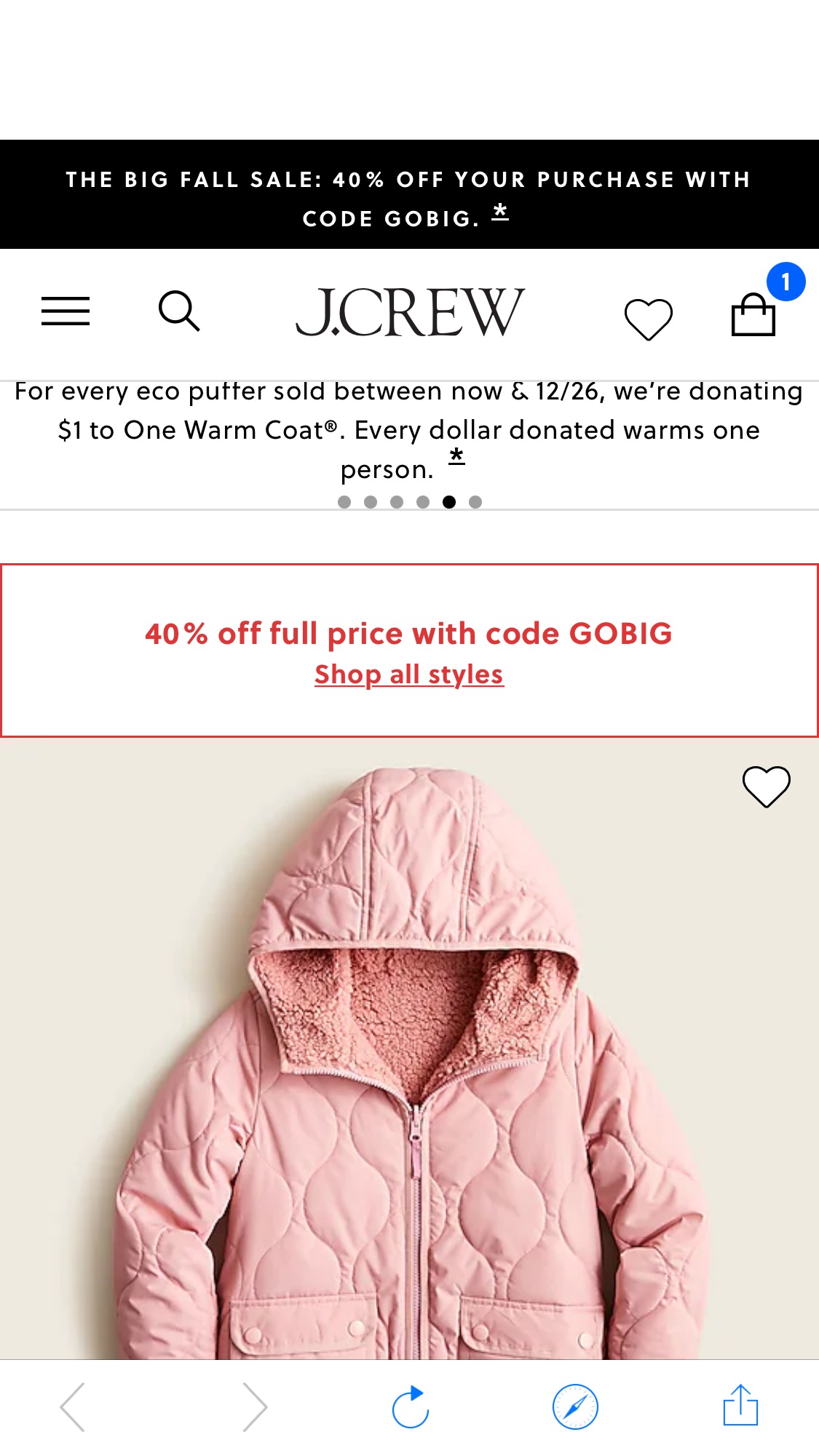 J.Crew: Girls' Reversible Quilted Jacket With Eco-friendly PrimaLoft® For Girls女孩外套，check out 需要折扣码