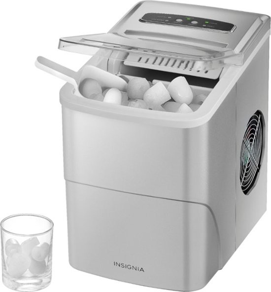Insignia™ 26 Lb. Portable Icemaker with Auto Shut-Off Silver NS-IMP26SL0 - Best Buy制冰机