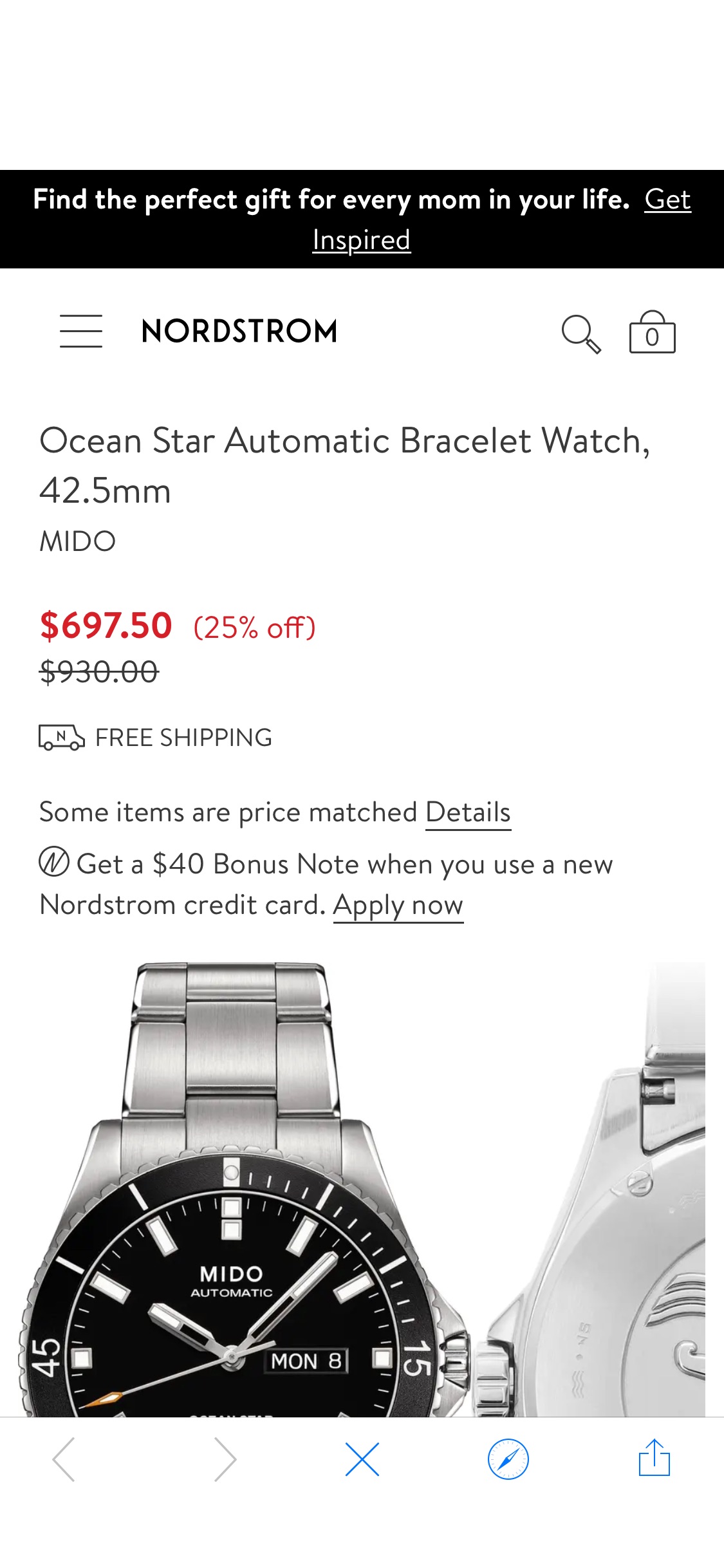MIDO Ocean Star Automatic Bracelet Watch, 42.5mm 为| Nordstrom