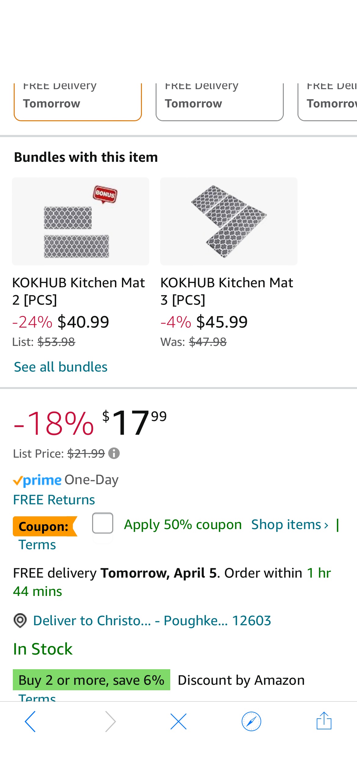 Amazon.com: KOKHUB Kitchen Mat,1/2 Inch Thick Cushioned Anti Fatigue Waterproof Kitchen Rug, Comfort Standing Desk Mat, Kitchen Floor Mat Non-Skid & Washable for Home, Office, Sink,17.3"x28"- Grey : H