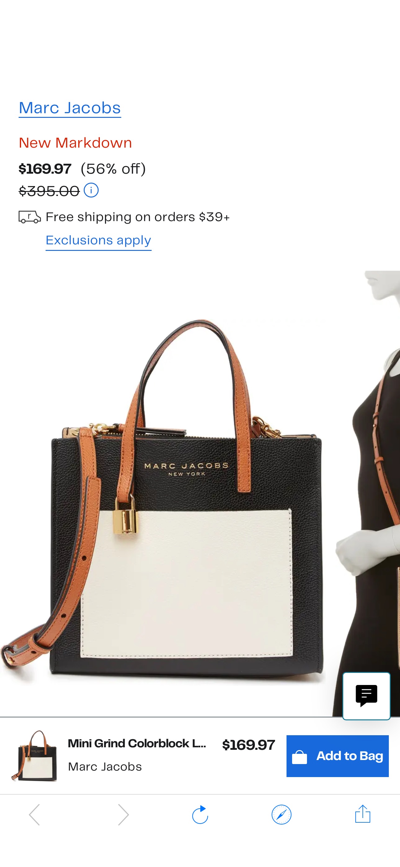 Marc Jacobs Mini Grind Colorblock Leather Tote Bag | Nordstromrack