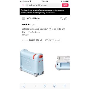 $149.2 ,大名鼎鼎的JetKids by Stokke BedBox 7.5折啦!适合3-7岁儿童使用,即可当行李箱又可当长途旅行飞机床非常好用哦