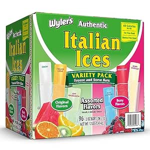 Amazon.com: Wyler&#39;s Authentic Italian Ice Fat Free Freezer Bars Original Flavors 2oz bars, 96 count : Grocery &amp; Gourmet Food