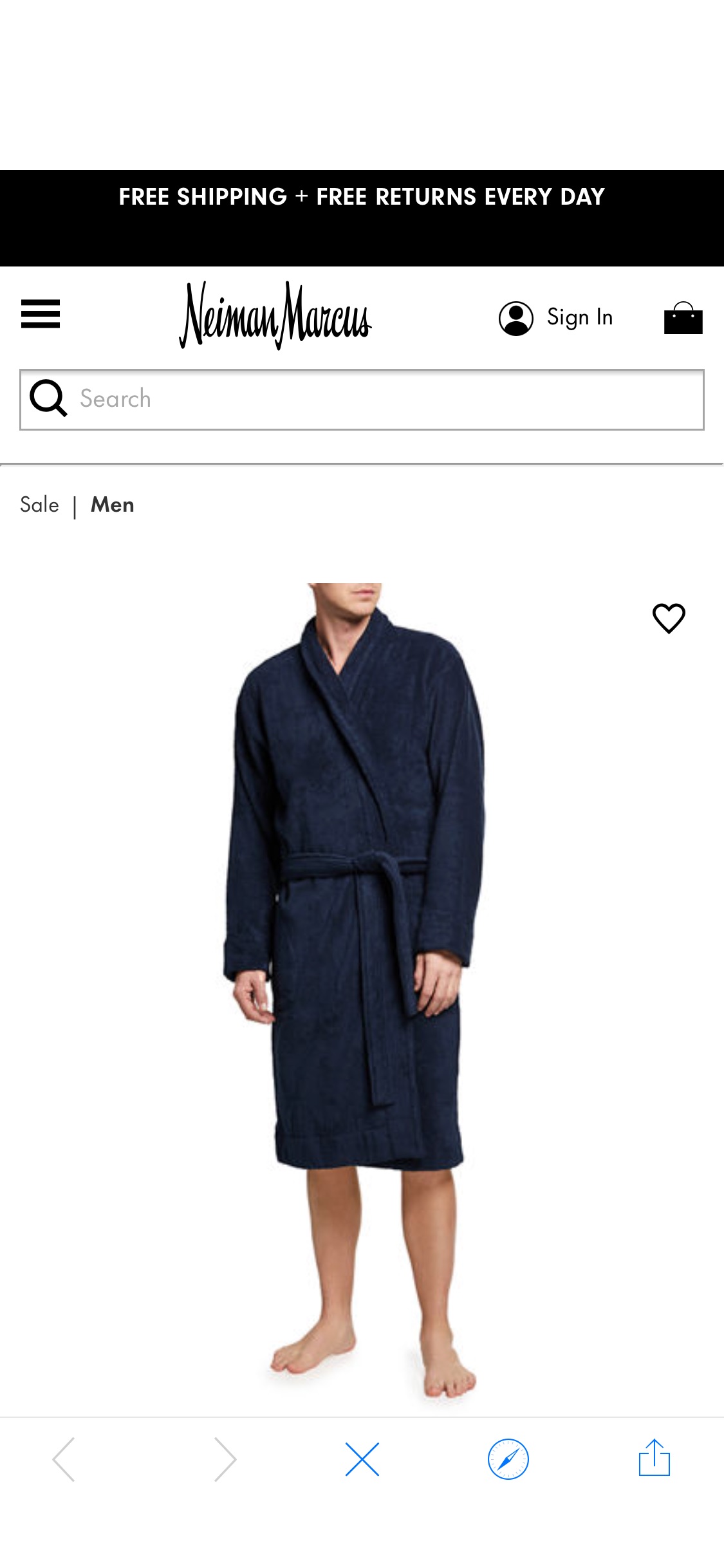 UGG Men's Turner Solid Cotton Robe | Neiman Marcus UGG睡袍超低折扣