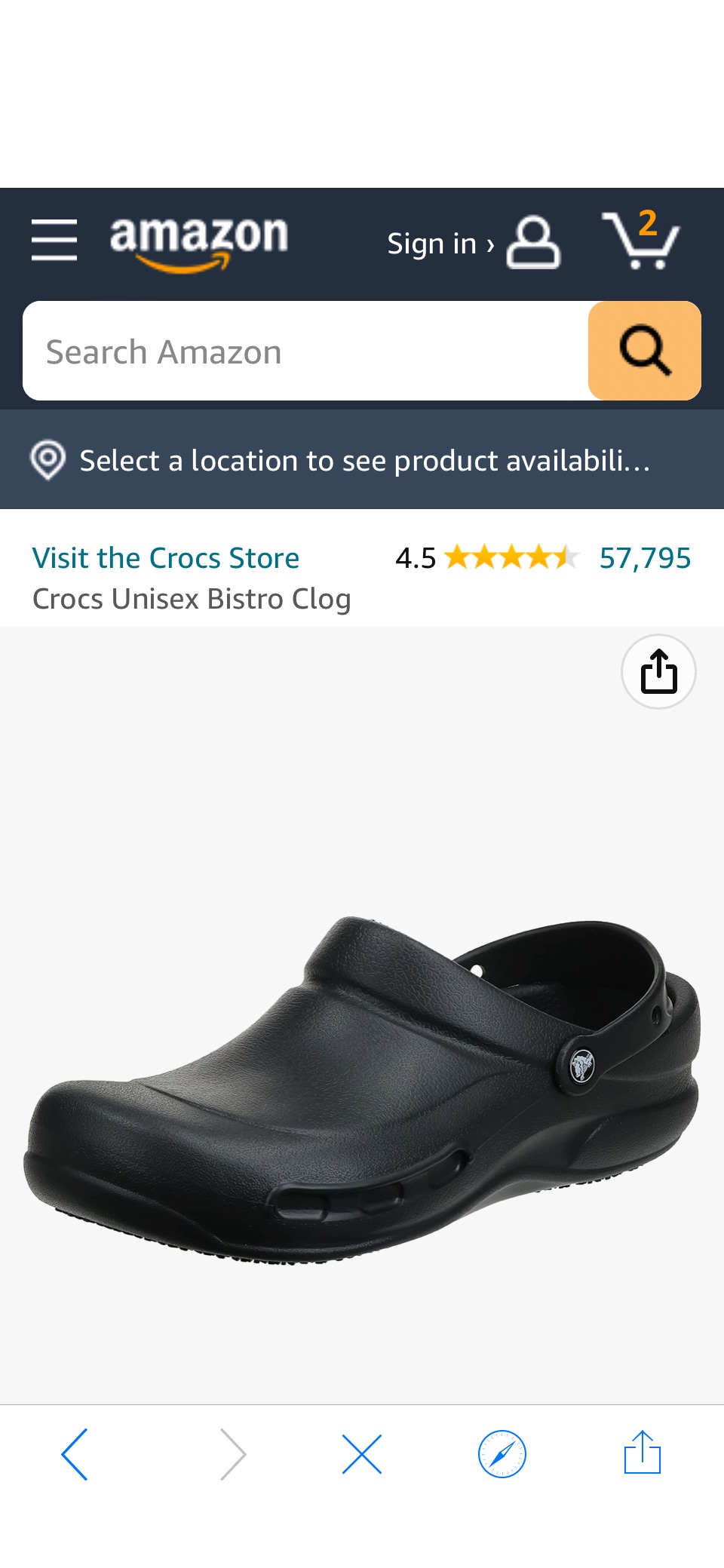 Amazon.com | Crocs Unisex Adult Men's and Women's Bistro Clog | Slip Resistant Work Shoes, Black, 10 Women 8 Men US | Mules & Clogs原价44.99