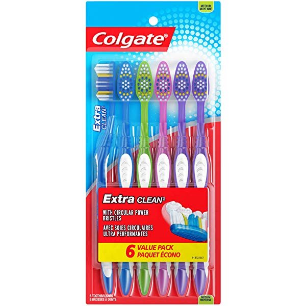 Colgate Extra Clean Toothbrush, Full Head, Soft - 6 Count