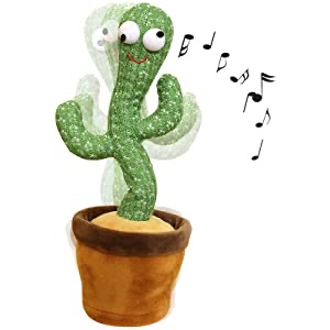 带灯会跳舞唱歌的仙人掌Amazon.com: Wriggle Dancing Cactus Repeat What You say and Sing Electronic Plush Toy Decoration for Kids Funny Early Childhood Education Toys Very Funny Sing+Repeat+Dance+Recording+LED