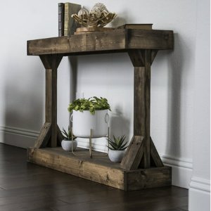 Barb Small Console Table Solid Wood by Del Hutson Designs