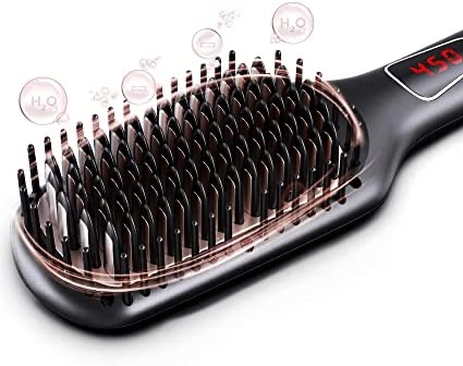 Amazon.com : Hair Straightener Brush, TYMO One-Step Straightening Brush with 10M Negative Ions, Anti-Frizz Ceramic Hot Brush to Smooth Hair, 16 Temps with LCD Display, Anti-Scald Design Safety & Easy 