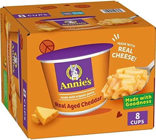 Real Aged Cheddar Microwave Mac & Cheese with Organic Pasta, 8 Ct, 2.01 OZ Cups