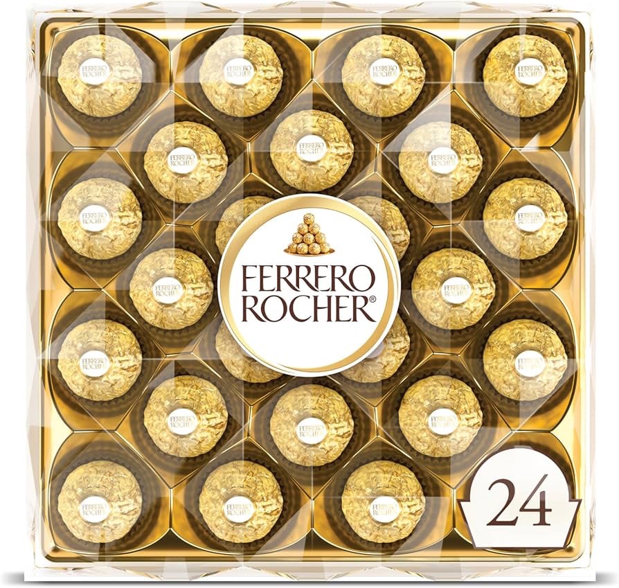 Amazon.com : Ferrero Rocher, 24 Count, Premium Gourmet Milk Chocolate Hazelnut, Individually Wrapped Candy for Gifting, Mother's Day Gift, 10.5 oz : Chocolate : Grocery & Gourmet Food