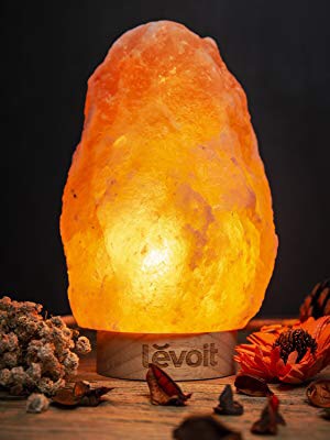 Amazon.com: Levoit Kana Himalayan/Hymilain Sea, Pink Crystal Salt Rock Lamp, Night Light, Real Rubber Wood Base, Dimmable Touch Switch, Holiday Gift (ETL Certified, 2 Extra Bulbs),: 鹽燈