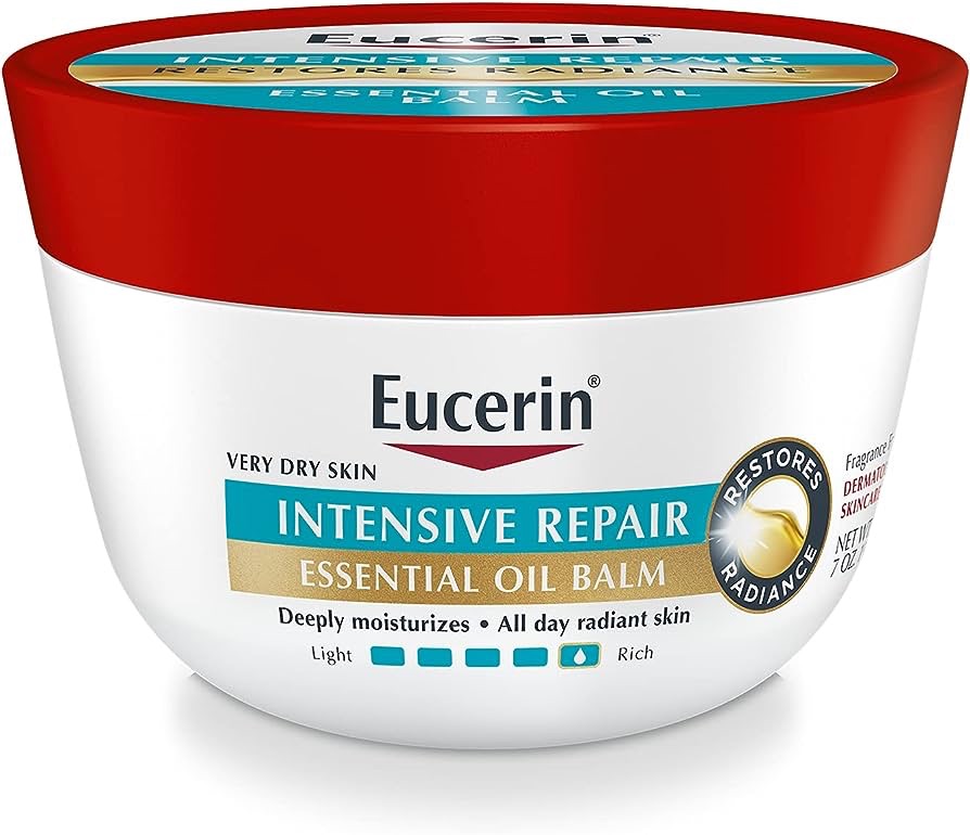Eucerin 强化修复精油香膏，适合极干性皮肤的身体香膏，含皮肤精油乳木果油和葵花籽油，7 盎司